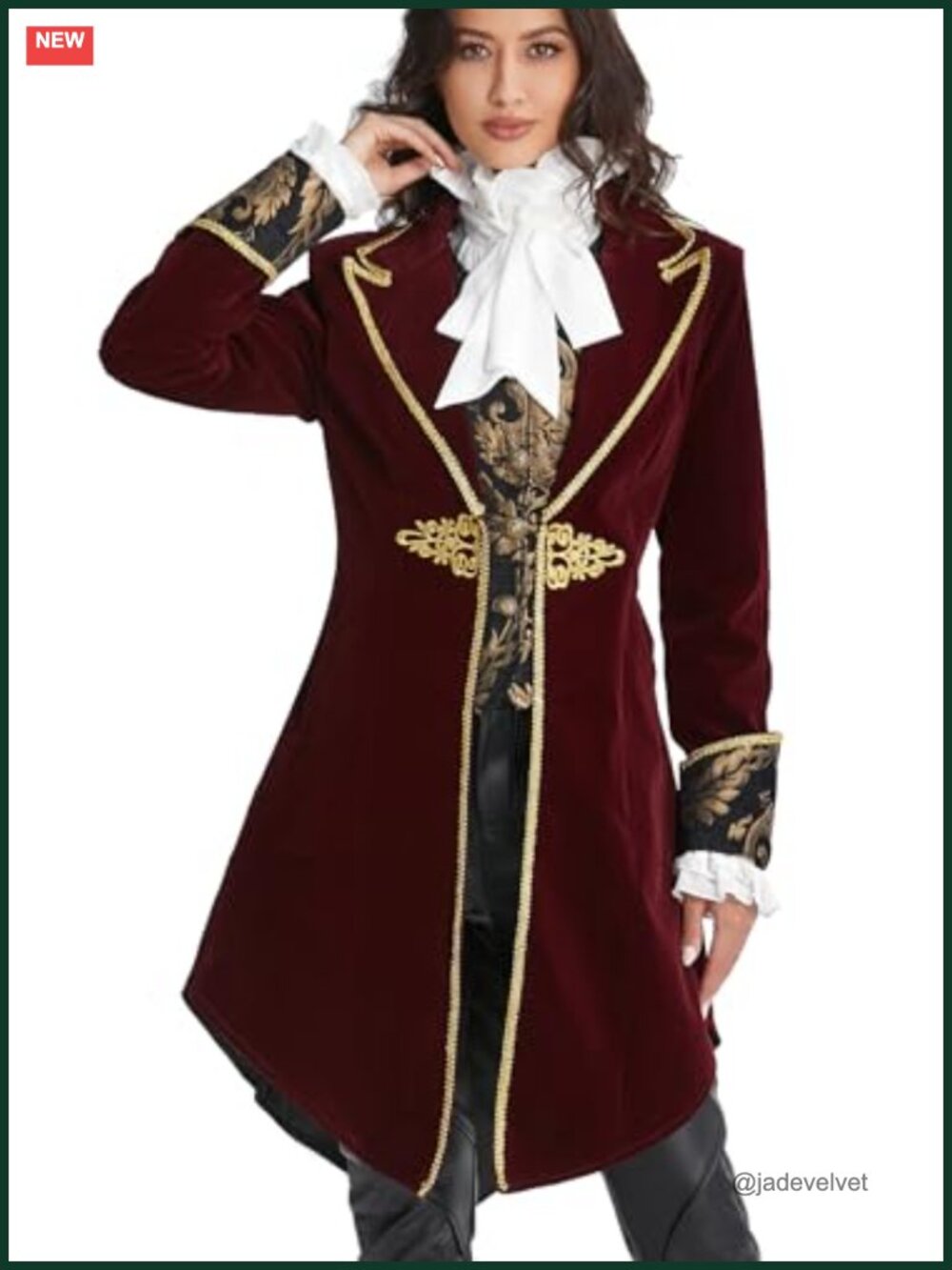 Victorian Steampunk Velvet Tailcoat Jacket Medieval Cosplay Women